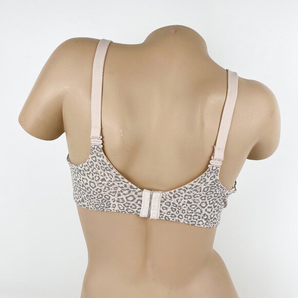 Women's Maidenform Underwire Bra size 38D Pink-Gray Animal Print Silky Fabric - Picture 3 of 6